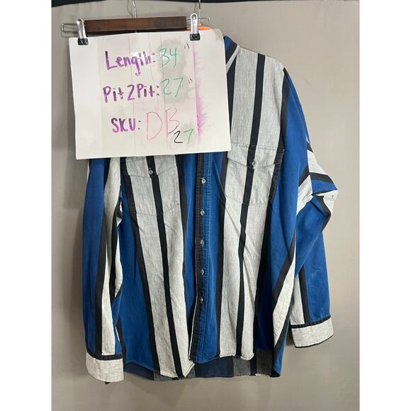 Roper Rodeo Blue Western Shirt Men's 2X Cowboy Long Sleeve Button Down - Picture 4 of 14